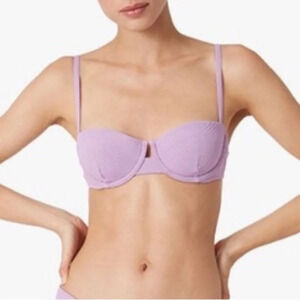 New! Onia Dalia croc textured underwire bikini top purple nwot 21502